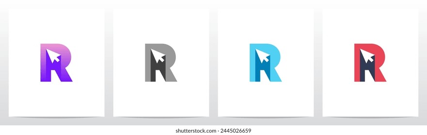 Cursor Sombra Paralela En La Letra Inicial Logo Design R