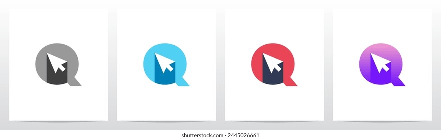 Cursor de sombra en la letra inicial Logo Design Q