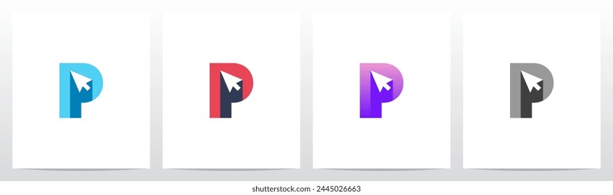 Cursor Sombra Paralela En La Letra Diseño De Logotipo Inicial P