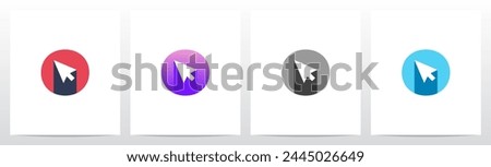 Cursor Drop Shadow On Letter Initial Logo Design O