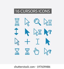 cursor elements, interface icons set, vector