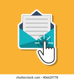 cursor and envelope design, vector illustration