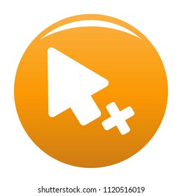 Cursor failure icon. Simple illustration of cursor failure vector icon for any design orange