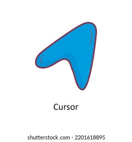 Icono de diseño de esquema relleno del cursor Símbolo de control de medios sobre archivo EPS 10 de fondo blanco