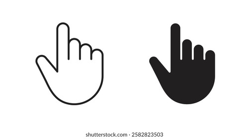 Cursor filled and outlined icons vectors on white background