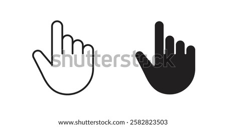 Cursor filled and outlined icons vectors on white background