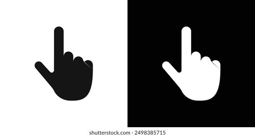 Cursor finger icon flat line symbol set.