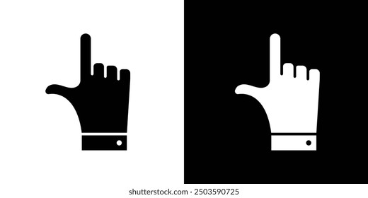 Cursor finger icon Flat vector set outline
