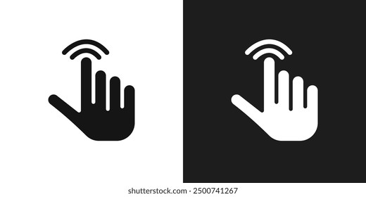 Cursor finger icon line art vector