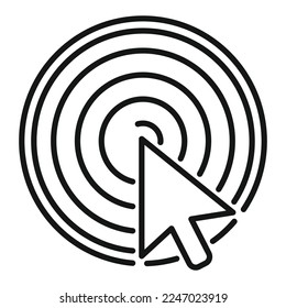 Cursor focus icon outline vector. Work goal. Target group