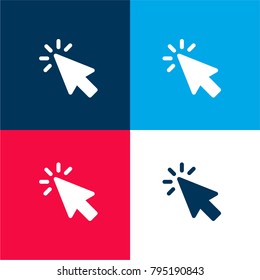 Cursor four color material and minimal icon logo set in red and blue