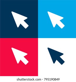 Cursor four color material and minimal icon logo set in red and blue