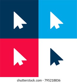Cursor four color material and minimal icon logo set in red and blue