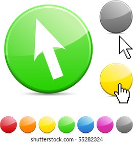 Cursor glossy vibrant round icon.