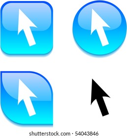 Cursor glossy vibrant web buttons.