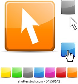 Cursor glossy vibrant web icon.