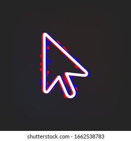 Cursor glytch icon. Simple thin line, outline vector of web icons for ui and ux, website or mobile application