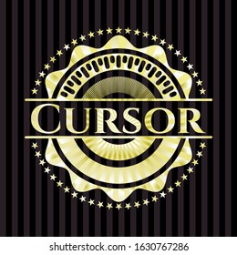 Cursor gold badge or emblem. Vector Illustration. Detailed.