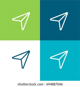 Cursor green and blue material color minimal icon or logo design