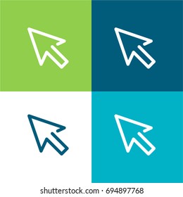 Cursor green and blue material color minimal icon or logo design