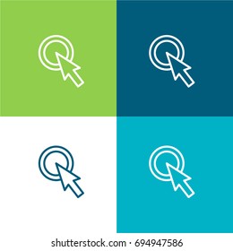 Cursor green and blue material color minimal icon or logo design