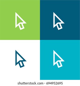 Cursor green and blue material color minimal icon or logo design