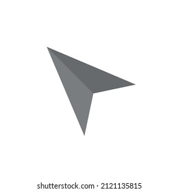 Cursor grey flat vector icon