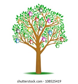 Cursor hand 3d tree