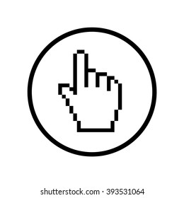 Cursor Hand Icon in circle . Hand pointer icon . Vector illustration