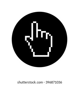 Cursor Hand Icon in circle . Hand pointer icon . Vector illustration