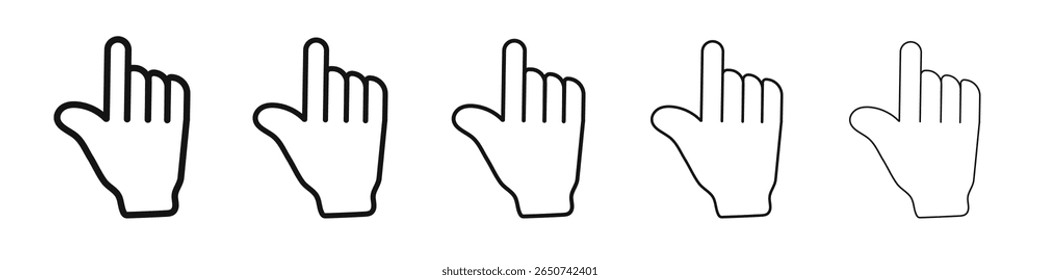 Ícone de mão do cursor logotipo do conjunto de ilustrações plana