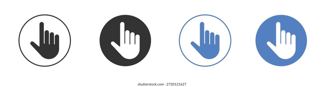Conjunto de pictogramas do ícone de mão do cursor. Designs de ícone de vetor
