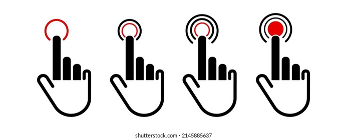 Cursor Hand icons. Hand click button.Clicking cursor.Pointer click icon.Computer mouse click cursor.Hand pointer click icon.Clicking cursor.