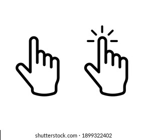 Cursor Hand icons, click, vector icons. Editable Stroke. Stock vector