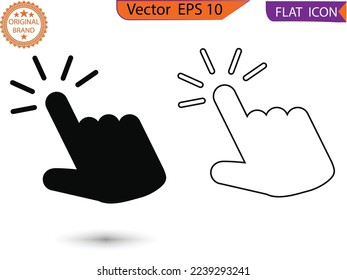 Cursor Hand icons, click, vector icons. Editable Stroke. Stock vector. Hand icon vector. hand vector icon, palm