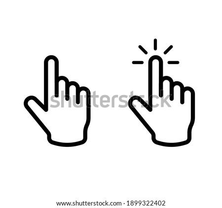 Cursor Hand icons, click, vector icons. Editable Stroke. Stock vector