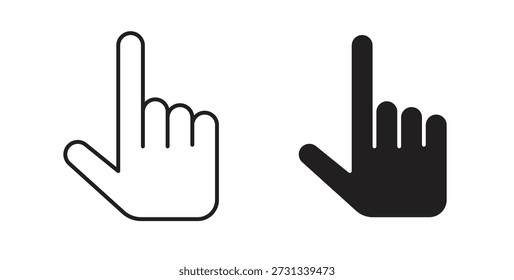 Cursor hand icons. Outline icons vector collection. flat illustrations