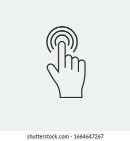 cursor hand line vector icon desktop pointer