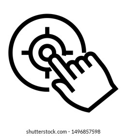 cursor hand thin line vector icon