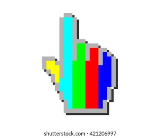 cursor hand tv channel pointer mouse internet web network image vector