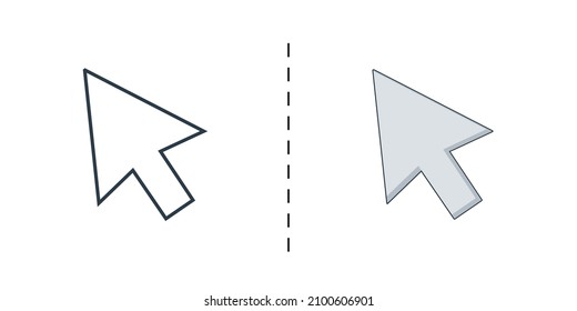 Cursor icon, black and color, vector icon designed in filled, outline, line and stroke style can be used for web, mobile...