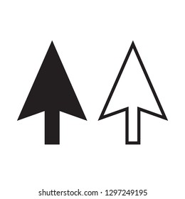 Cursor icon, black flat and outline design. Vector illustration