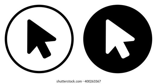 Cursor icon in circle . Vector illustration