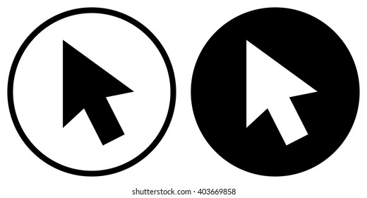 Cursor icon in circle . Vector illustration