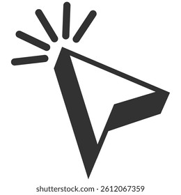 Cursor icon click isolated on transparent. Pointer cursor and loading icon. Clicking cursor, pointing hand click icon.