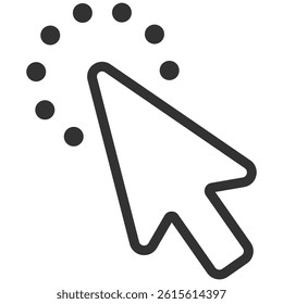 Cursor icon click isolated on transparent. Pointer cursor and loading icon. Clicking cursor, pointing hand click icon.