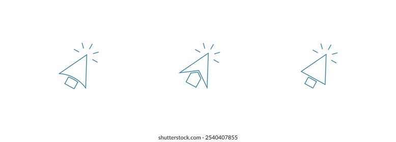 Cursor icon. Click icon set. pointer arrow icon. cursor icon vector. Eps 10.