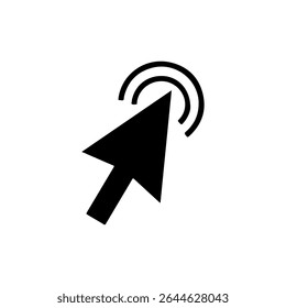 Cursor icon click silhouette vector flat illustration on white background.