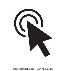 Cursor icon click silhouette vector flat illustration on white background.
