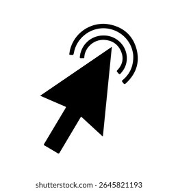 Cursor icon clicks silhouette icon vector flat design on white background